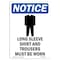 Signmission OSHA Notice Sign, Long Sleeve Shirt With Symbol, 7in X 5in Decal, 5" W, 7" H, Portrait OS-NS-D-57-V-14042 - alternate 1